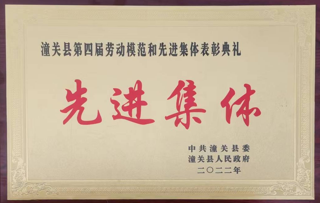 公司榮獲“潼關(guān)縣第四屆先進集體” 榮譽稱號